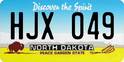 ND license plate HJX049