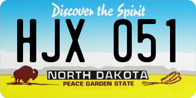 ND license plate HJX051