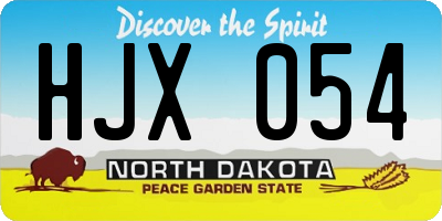 ND license plate HJX054