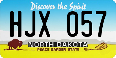 ND license plate HJX057
