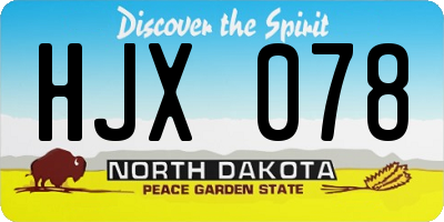 ND license plate HJX078