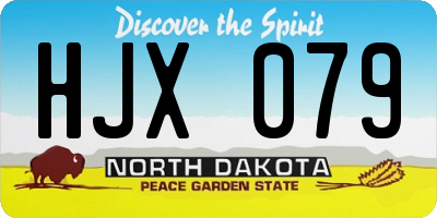 ND license plate HJX079