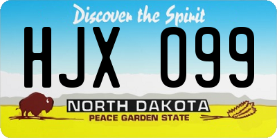 ND license plate HJX099