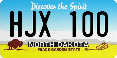 ND license plate HJX100