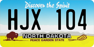 ND license plate HJX104