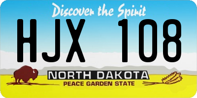 ND license plate HJX108