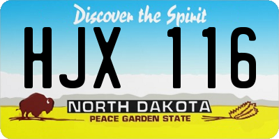 ND license plate HJX116