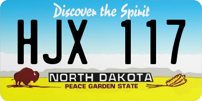 ND license plate HJX117