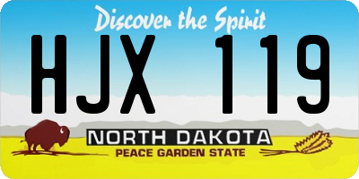 ND license plate HJX119