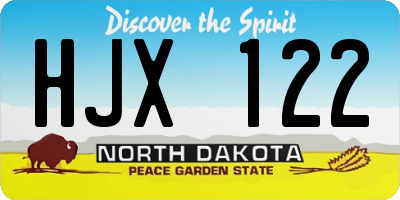 ND license plate HJX122