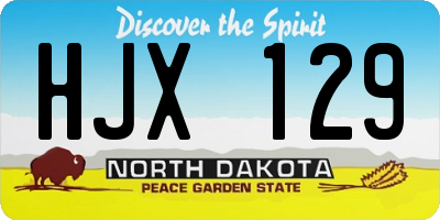 ND license plate HJX129