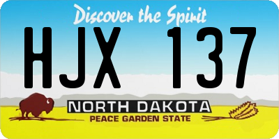 ND license plate HJX137