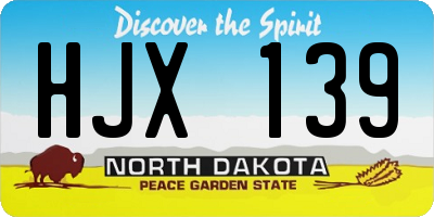ND license plate HJX139