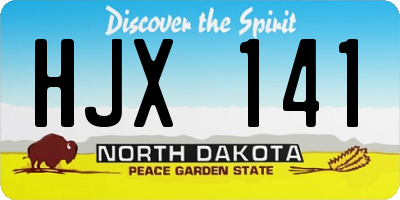 ND license plate HJX141