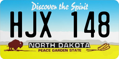 ND license plate HJX148