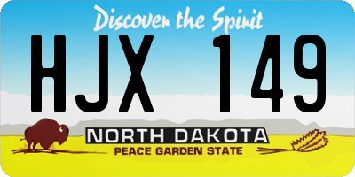ND license plate HJX149