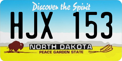 ND license plate HJX153
