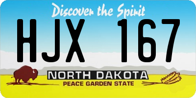 ND license plate HJX167