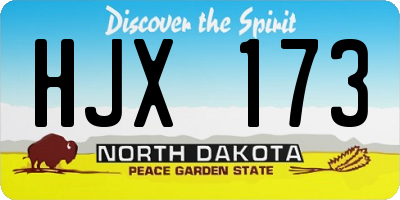 ND license plate HJX173