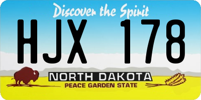 ND license plate HJX178