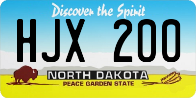 ND license plate HJX200