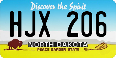 ND license plate HJX206