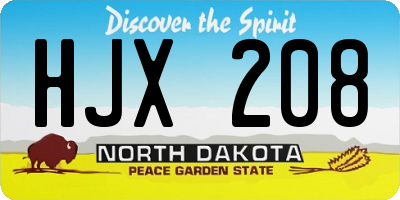 ND license plate HJX208