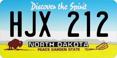 ND license plate HJX212