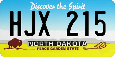 ND license plate HJX215