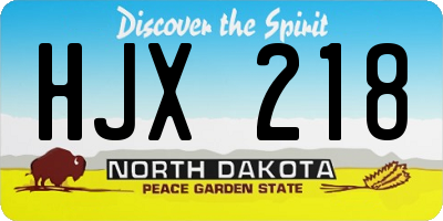 ND license plate HJX218