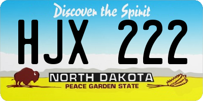 ND license plate HJX222