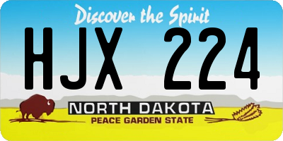 ND license plate HJX224