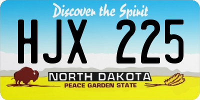 ND license plate HJX225