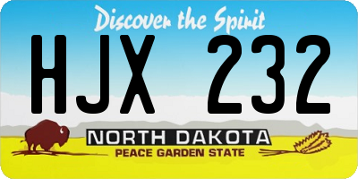 ND license plate HJX232