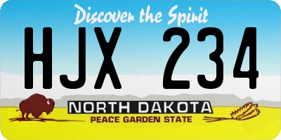 ND license plate HJX234