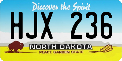ND license plate HJX236