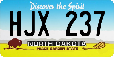 ND license plate HJX237