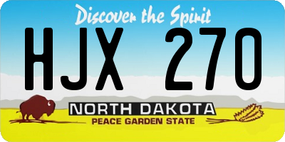 ND license plate HJX270