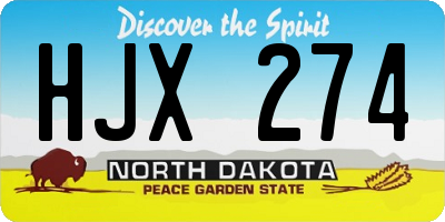 ND license plate HJX274