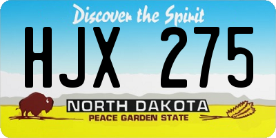 ND license plate HJX275