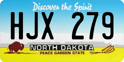 ND license plate HJX279