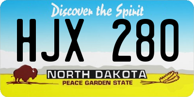 ND license plate HJX280