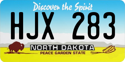 ND license plate HJX283