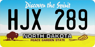 ND license plate HJX289