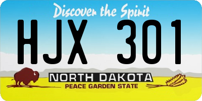 ND license plate HJX301