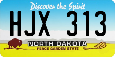 ND license plate HJX313