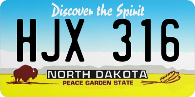 ND license plate HJX316