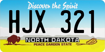 ND license plate HJX321