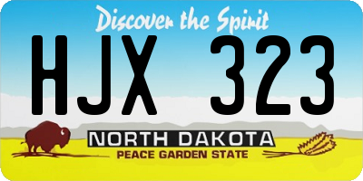 ND license plate HJX323