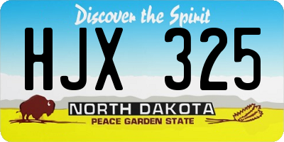 ND license plate HJX325